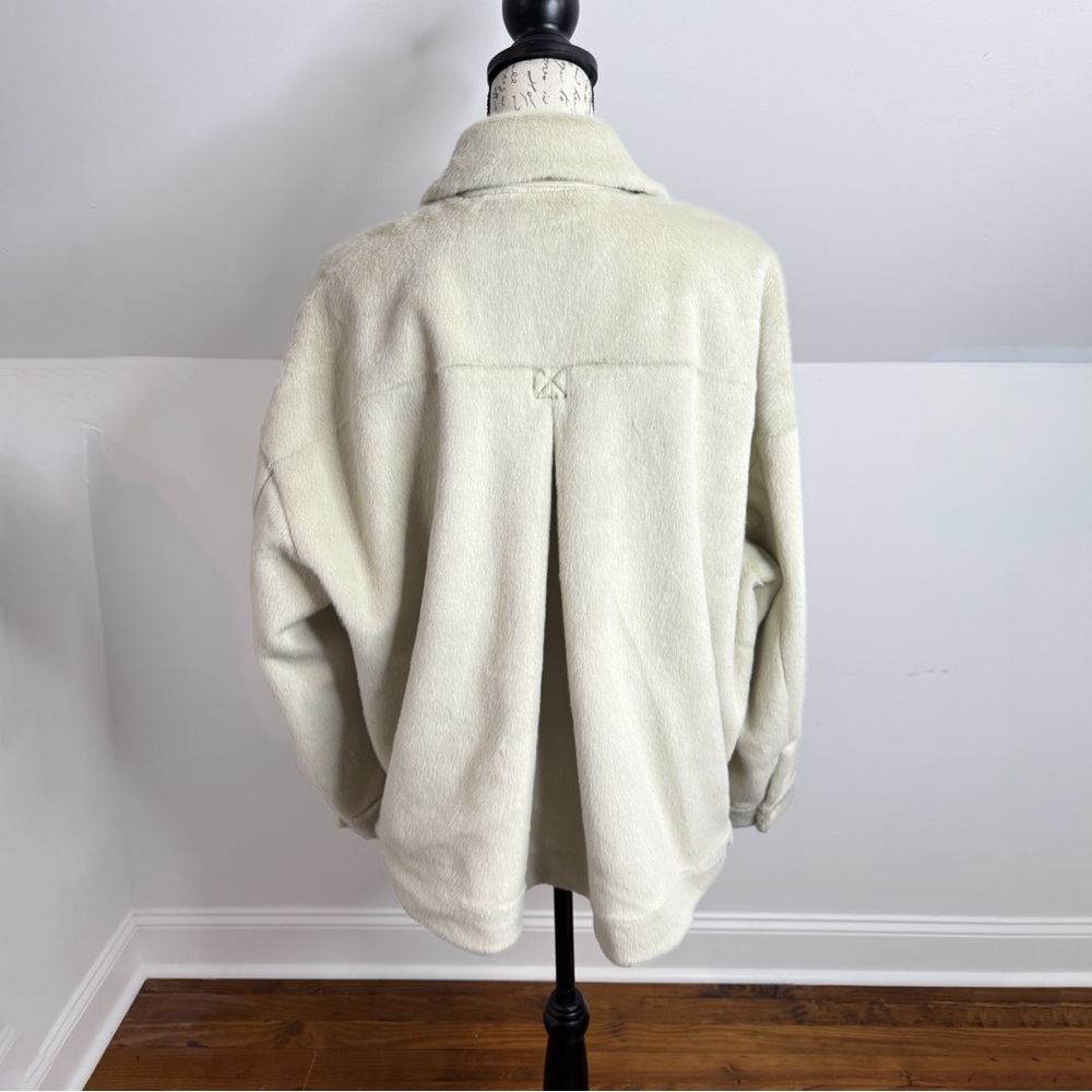 Free People We The Free Cozy Opal Swing Jacket Faux Fur Oversized Ivory - Picture 5 of 12